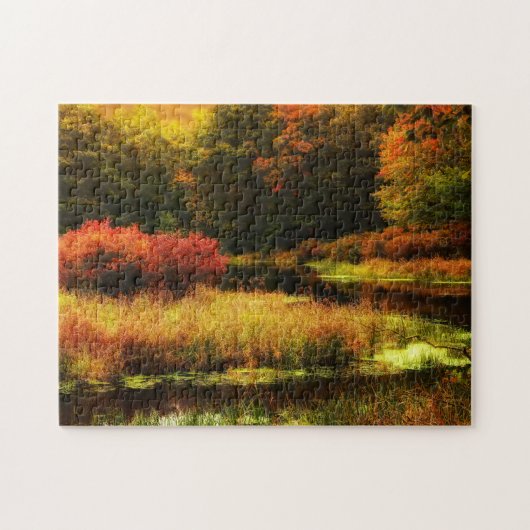 Vibrierende Poconos Herbst-Szene Puzzle (Horizontal)