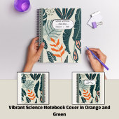 Vibrierende Science-Notebook-Abdeckung in Orange u Notizblock