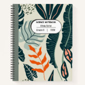 Vibrierende Science-Notebook-Abdeckung in Orange u Notizblock (Vorderseite)