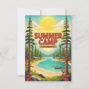 Vibrierende Sommer Camp Adventure Illustration Karte