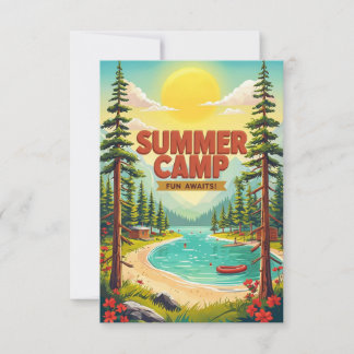 Vibrierende Sommer Camp Adventure Illustration Karte