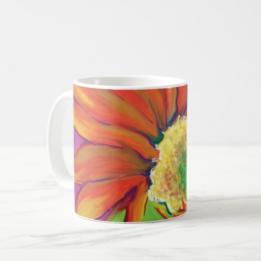 Vibrierende Sonnenblume-Tasse Kaffeetasse (Vorderseite Links)