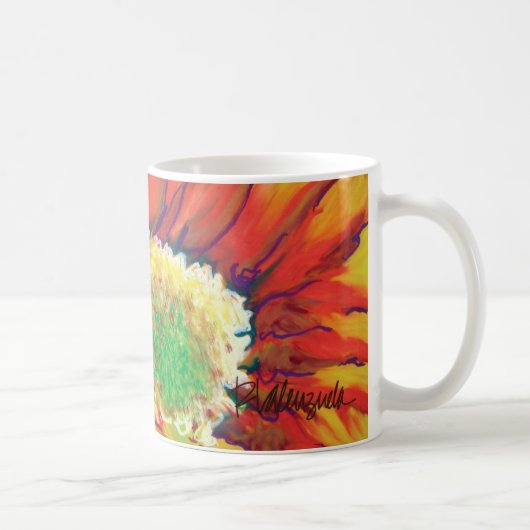 Vibrierende Sonnenblume-Tasse Kaffeetasse (Rechts)