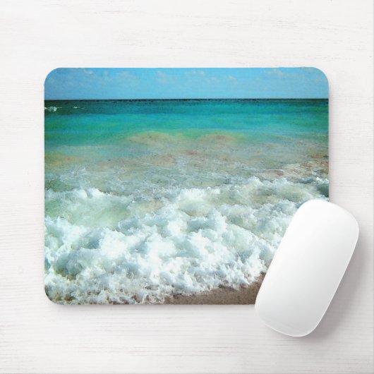Vibrierende Strand-Aquarell-Szene Mousepad (Mit Mouse)