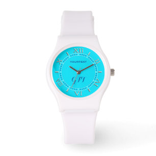 Vibrierende Türkis-Himmel-Blau-Farbe Armbanduhr