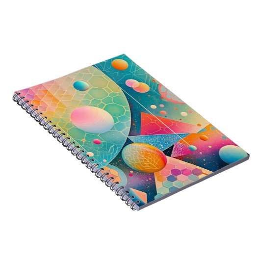 Vibrierende und skurrile abstrakte Kunstwerke, geo Notizblock (Rechte Seite)