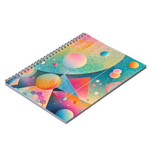 Vibrierende und skurrile abstrakte Kunstwerke, geo Notizblock (Linke Seite)