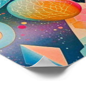 Vibrierende und skurrile abstrakte Kunstwerke, geo Poster (Ecke)