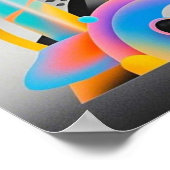 Vibrierende und skurrile abstrakte Kunstwerke, geo Poster (Ecke)