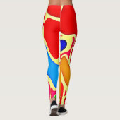 Vibrierende Zellenmuster-Kunst Leggings (Rückseite)