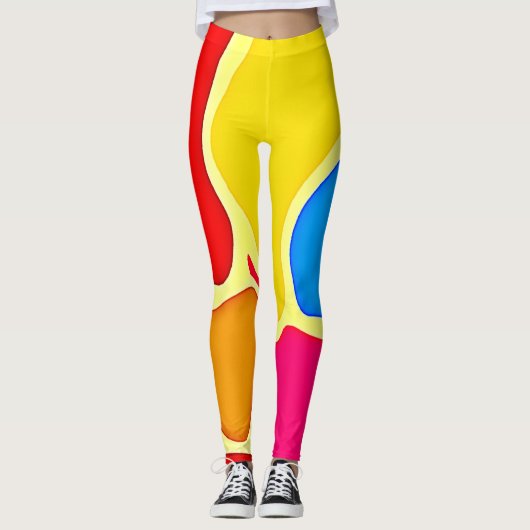 Vibrierende Zellenmuster-Kunst Leggings (Vorderseite)