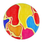 Vibrierende Zellenmuster-Kunst Schneidebrett (Vorderseite)