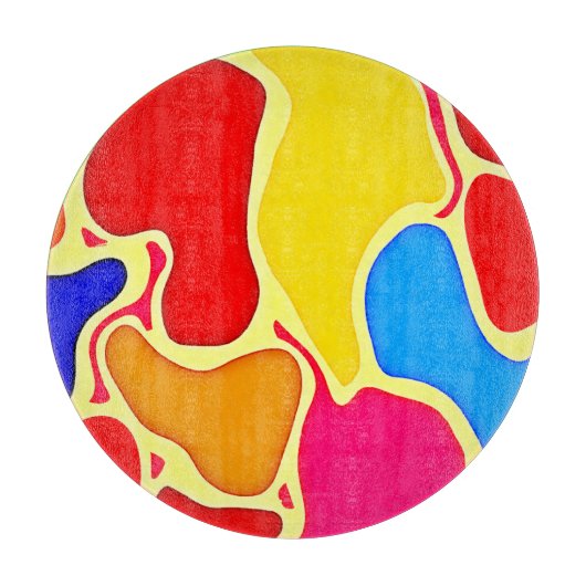 Vibrierende Zellenmuster-Kunst Schneidebrett (Vorderseite)