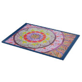 Vibrierender Aquarell-Mandalaentwurf mit Schneidebrett (Ecke)