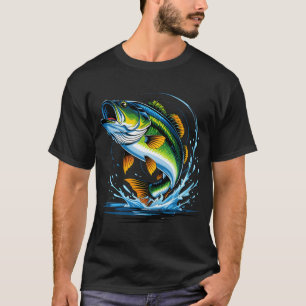 Vibrierender Barsch springt aus dem Wasser T-Shirt
