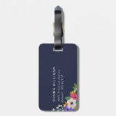 Vibrierender Blumenmuster-Weiß-Hintergrund Gepäckanhänger (Rückseite vertikal)