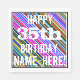Vibrierender, bunter 35. Geburtstag + Serviette