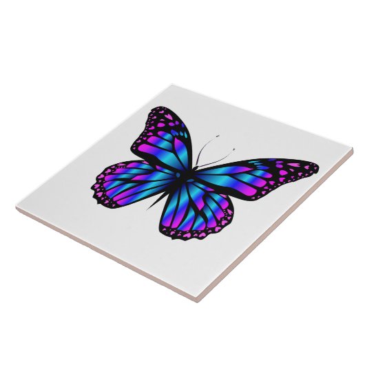 vibrierender Farbschmetterling Fliese (Seite)