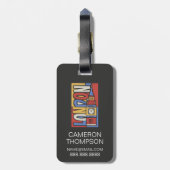 Vibrierender Handrawn Entwurf Londons, England | Gepäckanhänger (Rückseite vertikal)