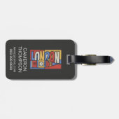 Vibrierender Handrawn Entwurf Londons, England | Gepäckanhänger (Rückseite horizontal)