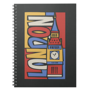 Vibrierender Handrawn Entwurf Londons, England Notizblock