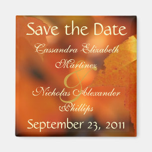 Vibrierender Herbst Save the Date, der Magneten Magnet