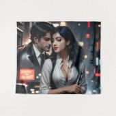 Vibrierendes 3D-Farbiges Digitales Kunstwerk Wandteppich (Vorderseite (Horizontal))