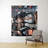 Vibrierendes 3D-Farbiges Digitales Kunstwerk Wandteppich (Beispiel)