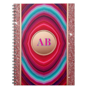 Vibrierendes Abstraktes Agate-Muster mit schlacken Notizblock