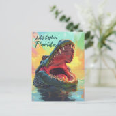 Vibrierendes Alligator-Abenteuer in Florida Postkarte (Stehend Vorderseite)
