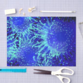 Vibrierendes Blau-glühender tropischer Seeigel Seidenpapier (Handwerk)