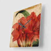 Vibrierendes Blumen-VIII Quadratische Wanduhr (Winkel)