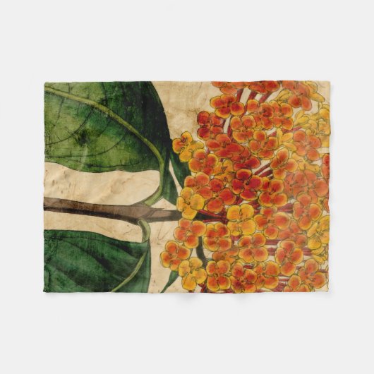 Vibrierendes Blumeni Fleecedecke (Vorderseite (Horizontal))