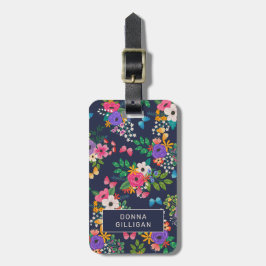 Vibrierendes Blumenmuster Gepäckanhänger