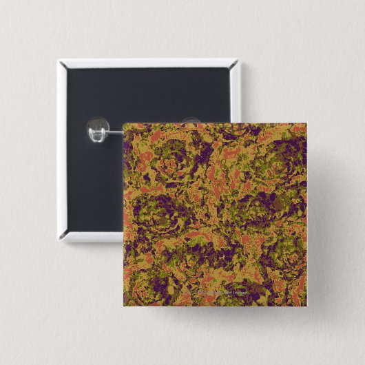 Vibrierendes Blumentarnungsmuster Button (Vorne & Hinten)