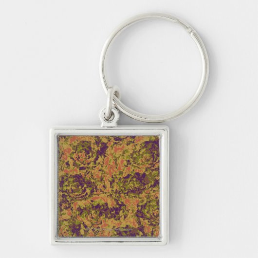 Vibrierendes Blumentarnungsmuster Schlüsselanhänger (Vorne)