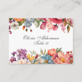 Vibrierendes Blumenwasser für Hochzeiten Platzkarte (Vorderseite)