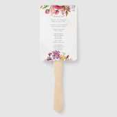 Vibrierendes Blumenwasser-Hochzeitsprogramm Fächer (Rückseite)
