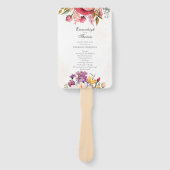 Vibrierendes Blumenwasser-Hochzeitsprogramm Fächer (Vorderseite)