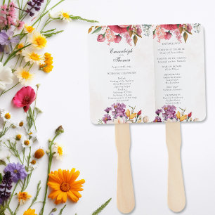 Vibrierendes Blumenwasser-Hochzeitsprogramm Fächer