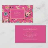 Vibrierendes | buntes modernes Blumen im Rosa Visitenkarte (Vorne/Hinten)