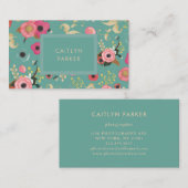 Vibrierendes | buntes modernes Blumen in Visitenkarte (Vorne/Hinten)