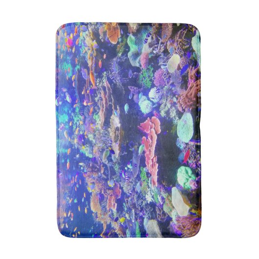 Vibrierendes buntes tropisches Fisch-Aquarium Badematte (Vorderseite Vertikal)