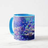 Vibrierendes buntes tropisches Fisch-Aquarium Tasse (Vorderseite Links)