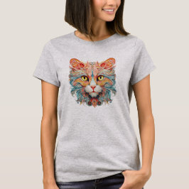Vibrierendes Cat Head Design für Felin: Ein Kolori T-Shirt