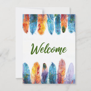 Vibrierendes Design der Aquarellfarben-Begrüßungsk Postkarte