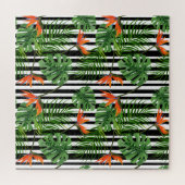 Vibrierendes Design für tropische Blätter und Blum Puzzle (Horizontal)