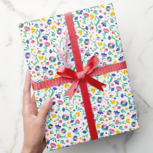 Vibrierendes Fiesta Floral Mexican Party Design Geschenkpapier