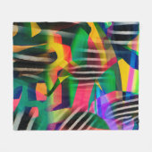 Vibrierendes, gemischtes digitales Muster-Design Fleecedecke (Vorderseite (Horizontal))