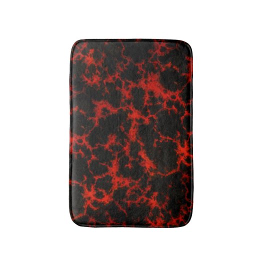 Vibrierendes gepunktetes Goth rot und schwarz Badematte (Vorderseite Vertikal)